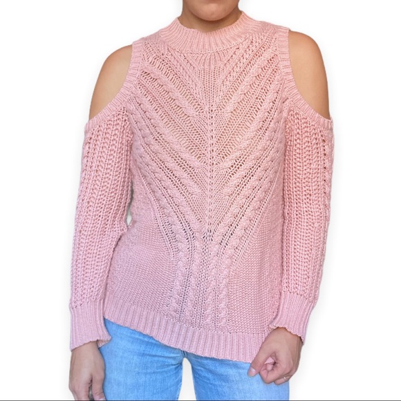 Aeropostale Pink Cold Shoulder Sweater Top - Picture 4 of 4